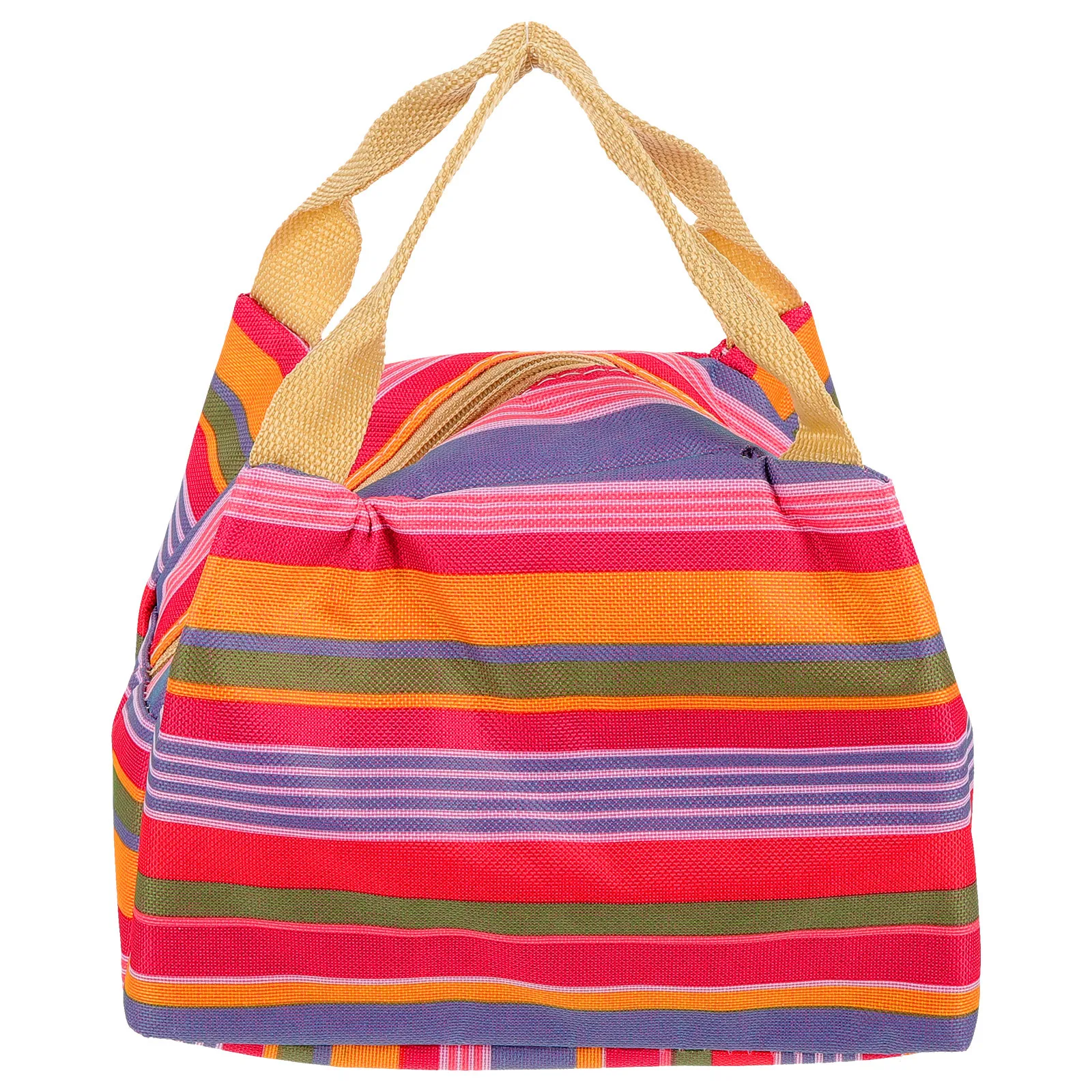 

Stripe Thermal Insulated Lunch Case Tote Blue Striped Portable Lightweight Cooler Zipper Bento Lunch Pouch Insulated Cooler Case