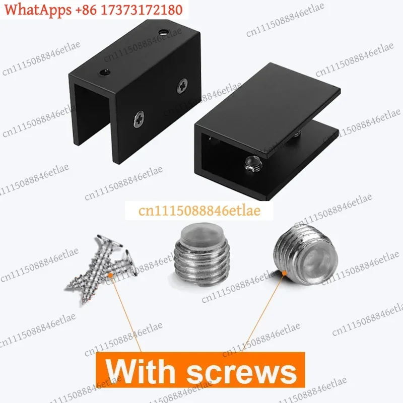 k3 Black Aluminum Glass Shelf Clamp 16-20mm – Bathroom Corner Bracket & Furniture Support Hardware