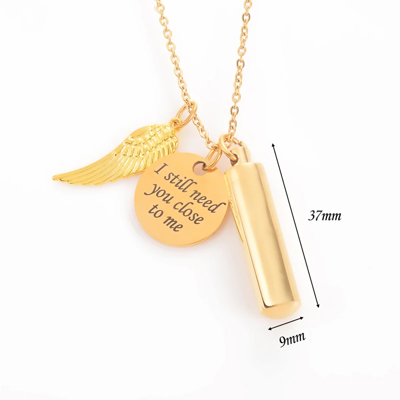 Urn Ashes Pendant Memorial Souvenirs Human Casket Necklace Cremation Keepsake Gift Custom Funeral I Still Need You Close To Me