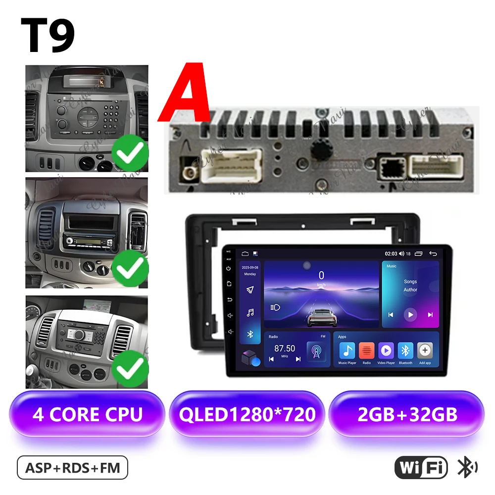 Android Auto Car Radio For Renault Trafic 2 For Opel Vivaro A For Nissan Primastar 2001 - 2014 Navigation GPS Carplay 4G No 2din