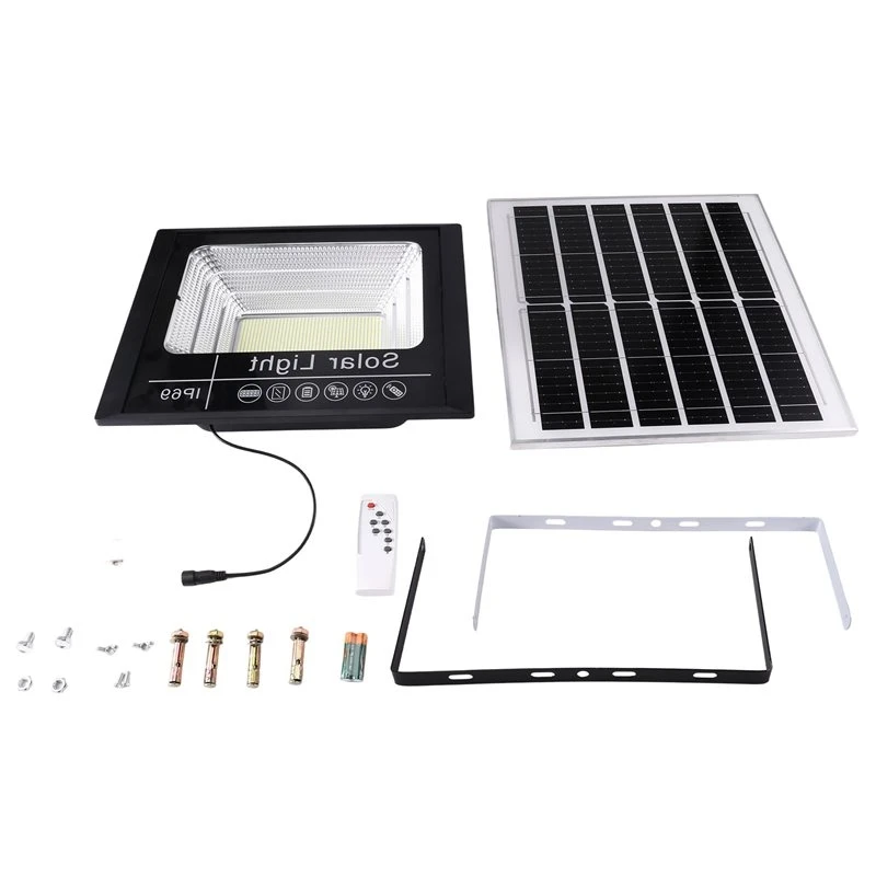 A26I-Outdoor Solar Powered 300W Solar Flood Light IP67 Waterproof Dusk-To-Dawn Auto On/Off Security Light With Remote Control