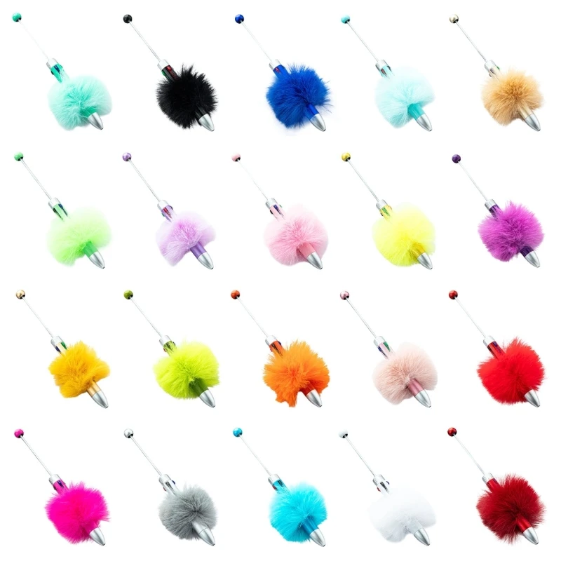 

6шт разноцветная шариковая ручка плюшевый шарик шариковая ручка с бисером пишет плавно