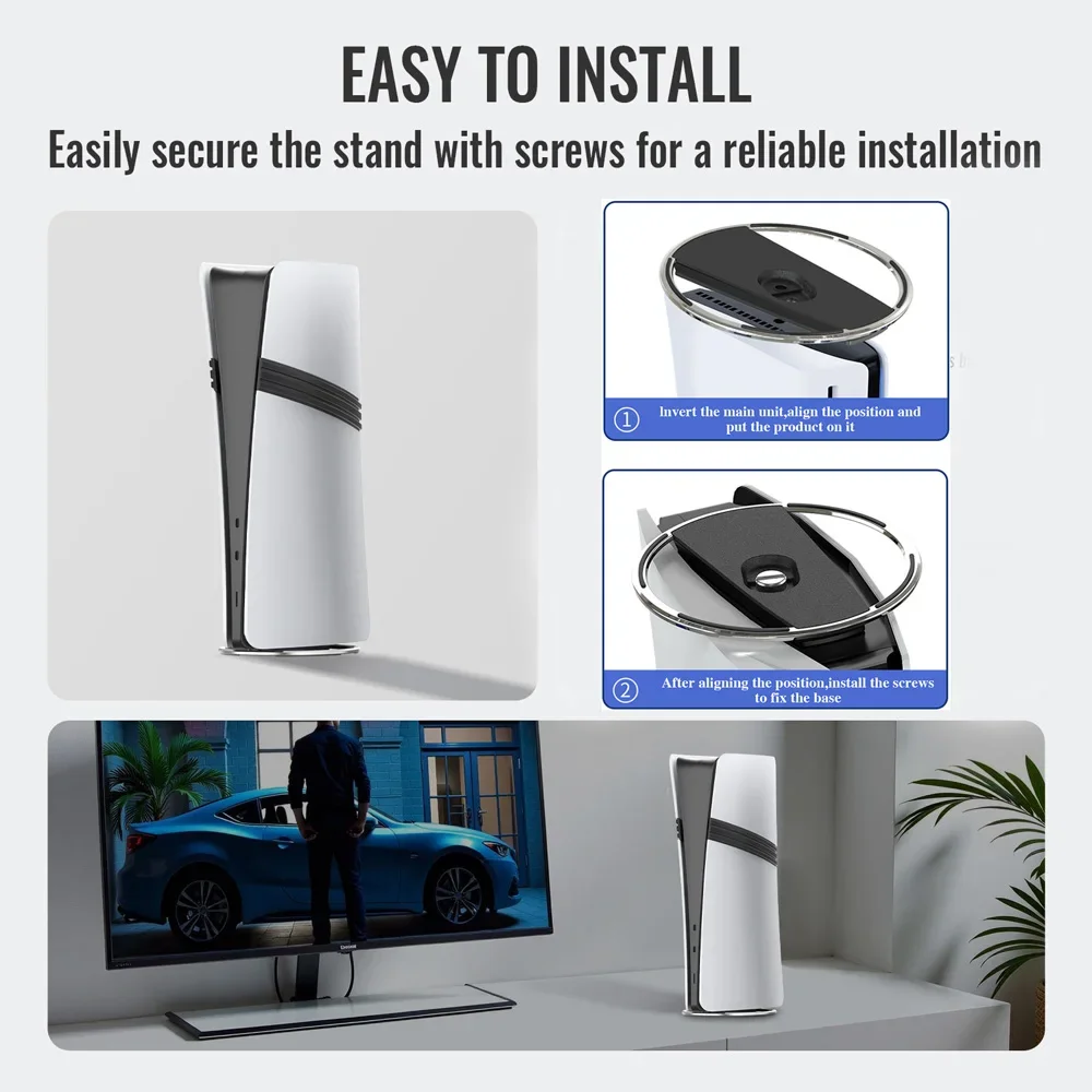 Vertical Stand for PS5 PRO /PS5 Slim /PS5 Console,Original 1:1 Metal Base for Playstation 5 Disc and Digital Edition Accessories