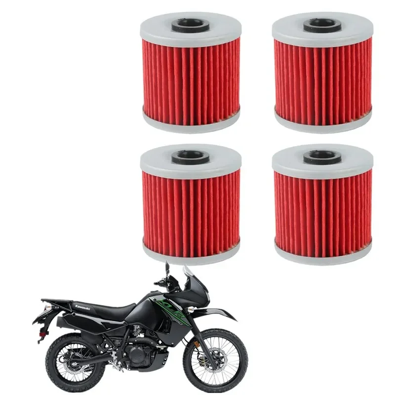 For Kawasaki KL250 KL600 KLR250 KLR600 KLR650 KLX650C KZ250 Motorcycle Parts Acsessories 4 PCS Oil Filter