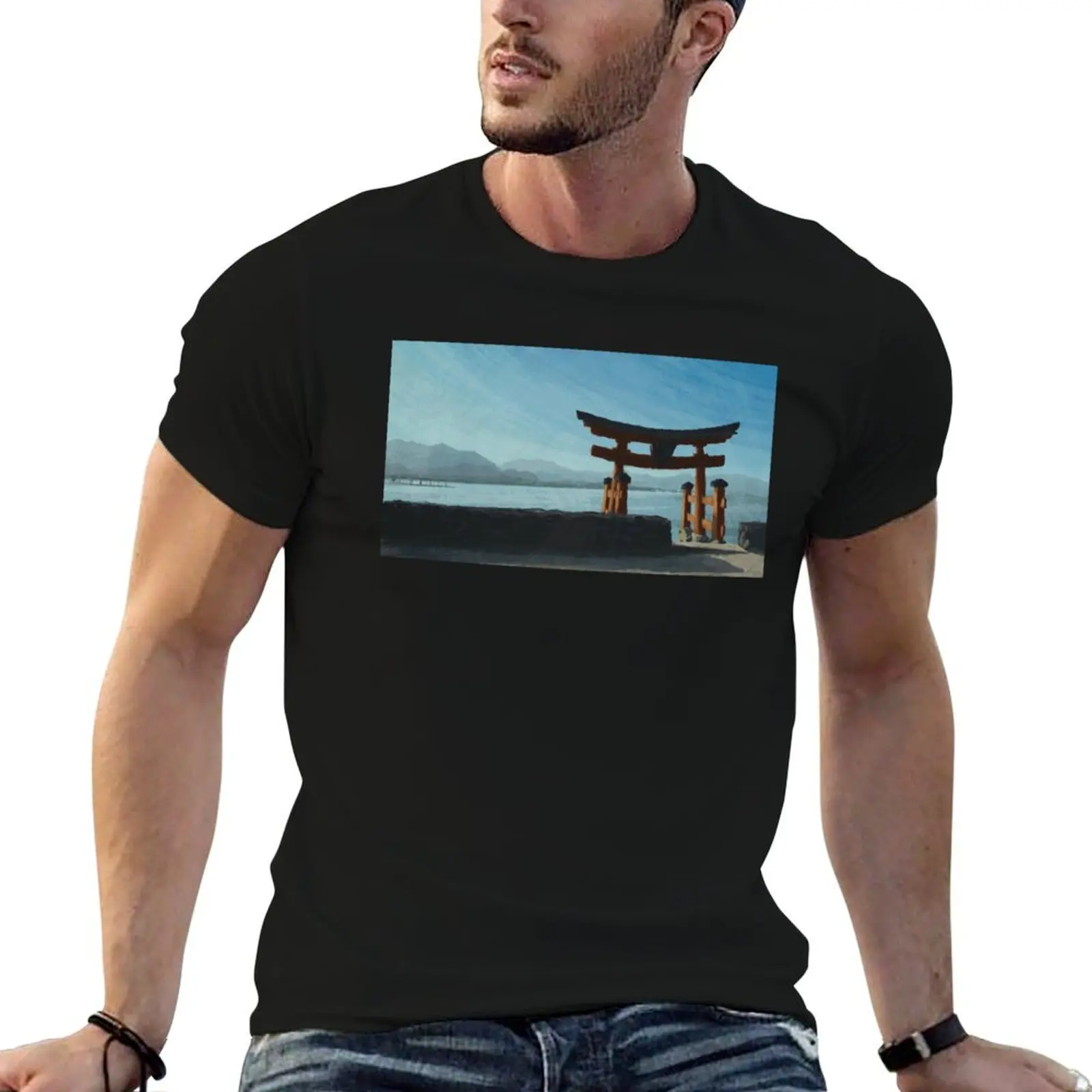 Floating Torii of Itsukushima Shrine Premium T-Shirt custom shirt boys whites Aesthetic clothing mens cotton t shirts