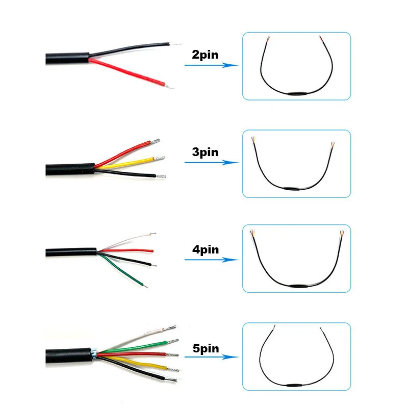 M8 2 3 4 5 6 Pin DC Elektrische Fiets Butt Joint Plug waterdichte vrouwelijke mannelijke Connector Bedrading Scooter Remkabel signaal 20 CM