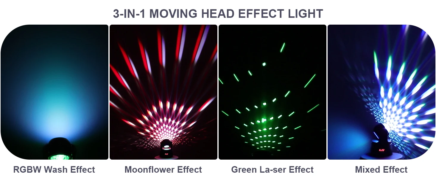 U'King 30W Mini Doppelseitiges Moving Head Licht LED Bühnenlicht RGBW Magic Ball Beam Effektlicht für Bar Disco DJ Party Bankett – Detail 2