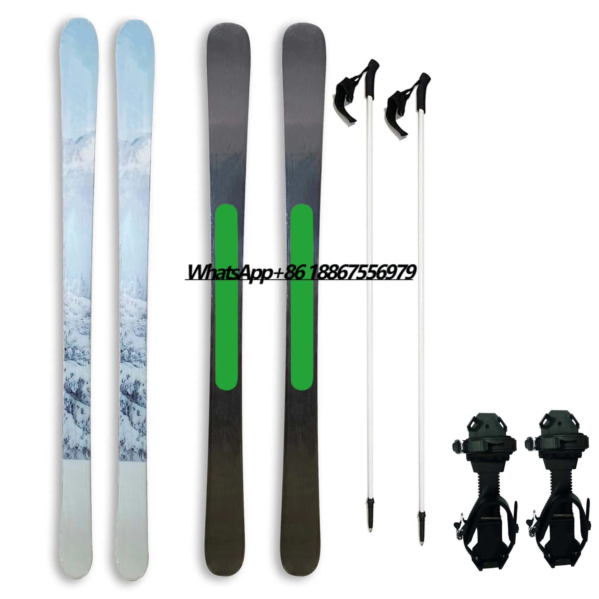 

Snow Adult Excellent Red Liuku and Skinner Skis Hunter Skis