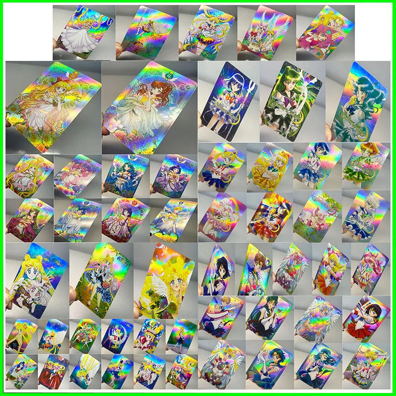 Sailor moon cartões colecionáveis jogos de menino brinquedos jogos de mesa presentes de aniversário diy anime tsukino usagi mizuno ami cartões flash premium