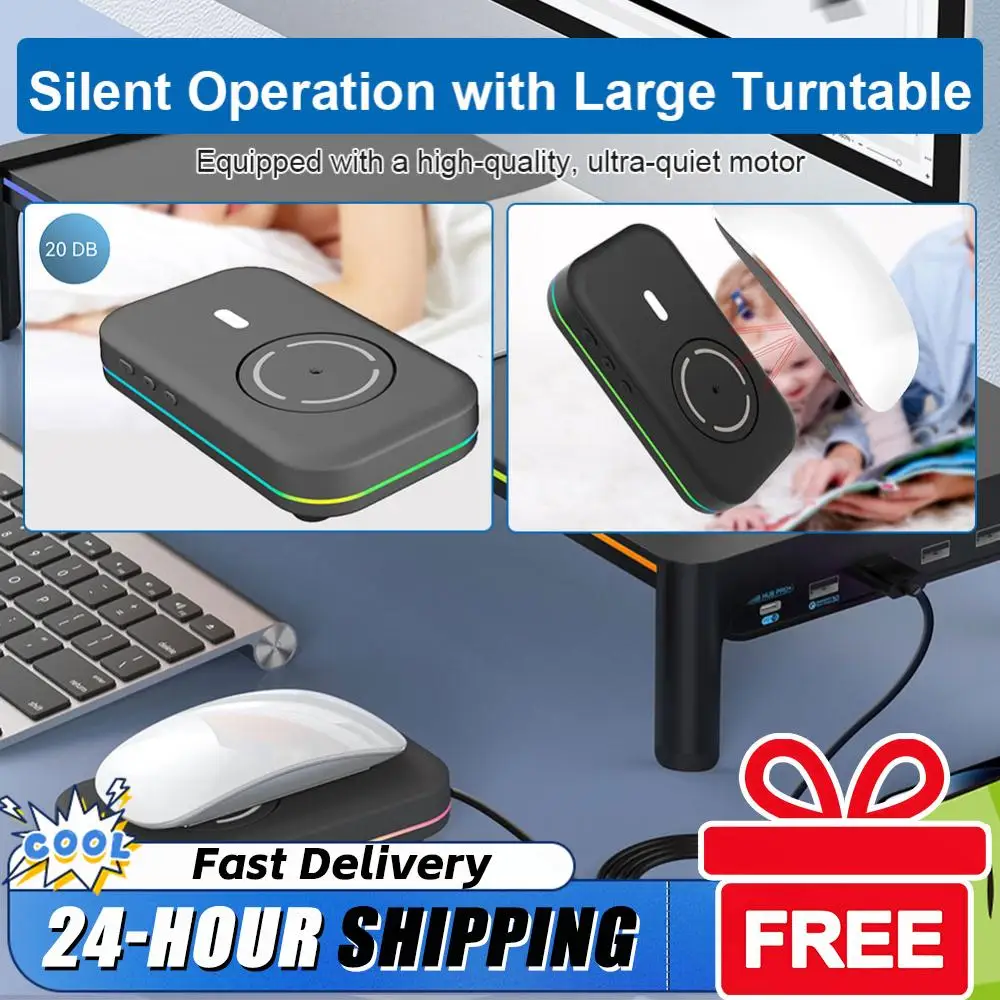 

Незаметное устройство для автоматического перемещения мыши с регулируемым таймером, переключателем включения/выключения и RGB-подсветкой, поддерживает активность ПК