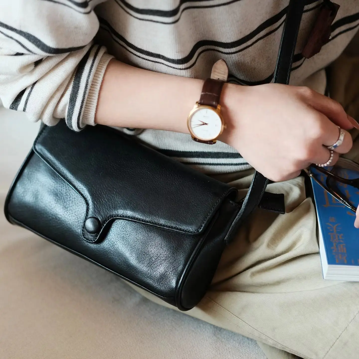 weekend party luxury first layer cowhide women's small crossbody bag fashion vintage designer genuine leather shoulder bag