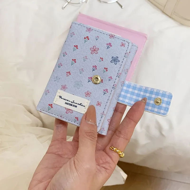 Compact Card Holder Portable Small Wallet Pu Card Holder Lightweight Women'S Trifold Wallet For Dating Daily Commuting Shopping