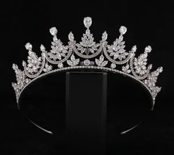 Princess Crowns For Wedding Bride Headdress Cubic Zirconia CZ Bridal Tiara Crown For Women Girl Birthday Party Prom Hair Jewelry