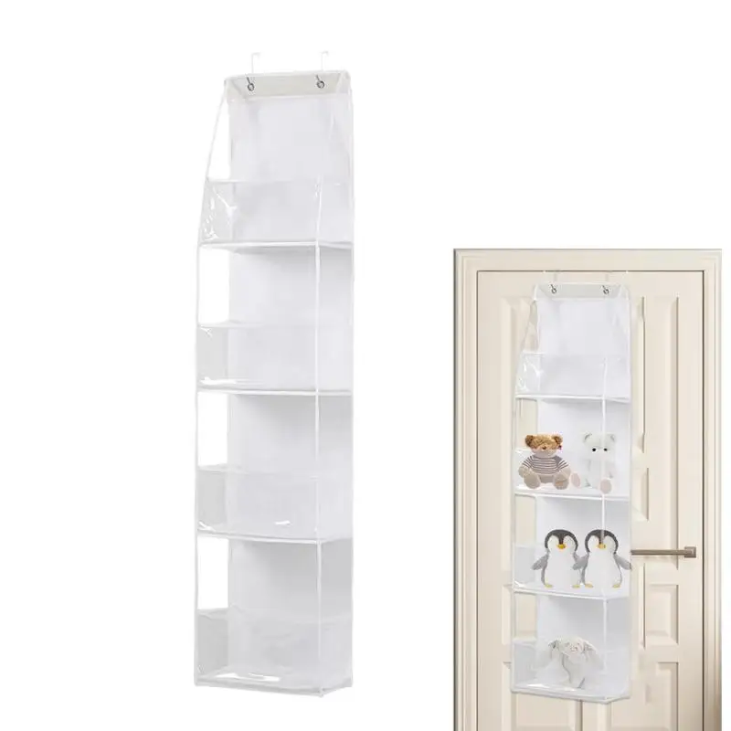 Over Door Storage Organizer Wall Mounted Behind The Door with Metal Hook  For Nursery Pantry Bedroom Closet multifunctional