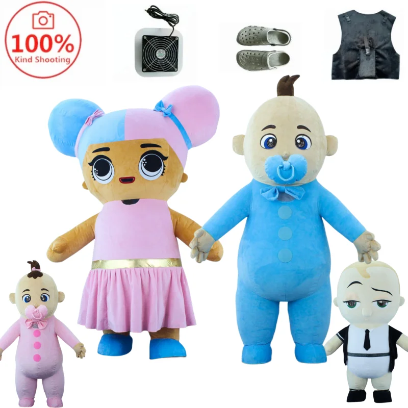 

Inflatable Baby Shower Gowns Giant Baby Girl Boy Costume Bear Mascot Fancy Cosplay Mascot Costume for Halloween Parties