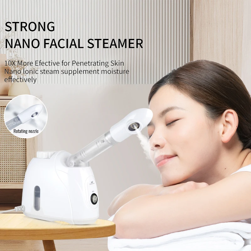 KSKIN Good Selling Nano Ionic Face Steamer with 360 Rotatable Sprayer Facial Steam Machine Face Steamer