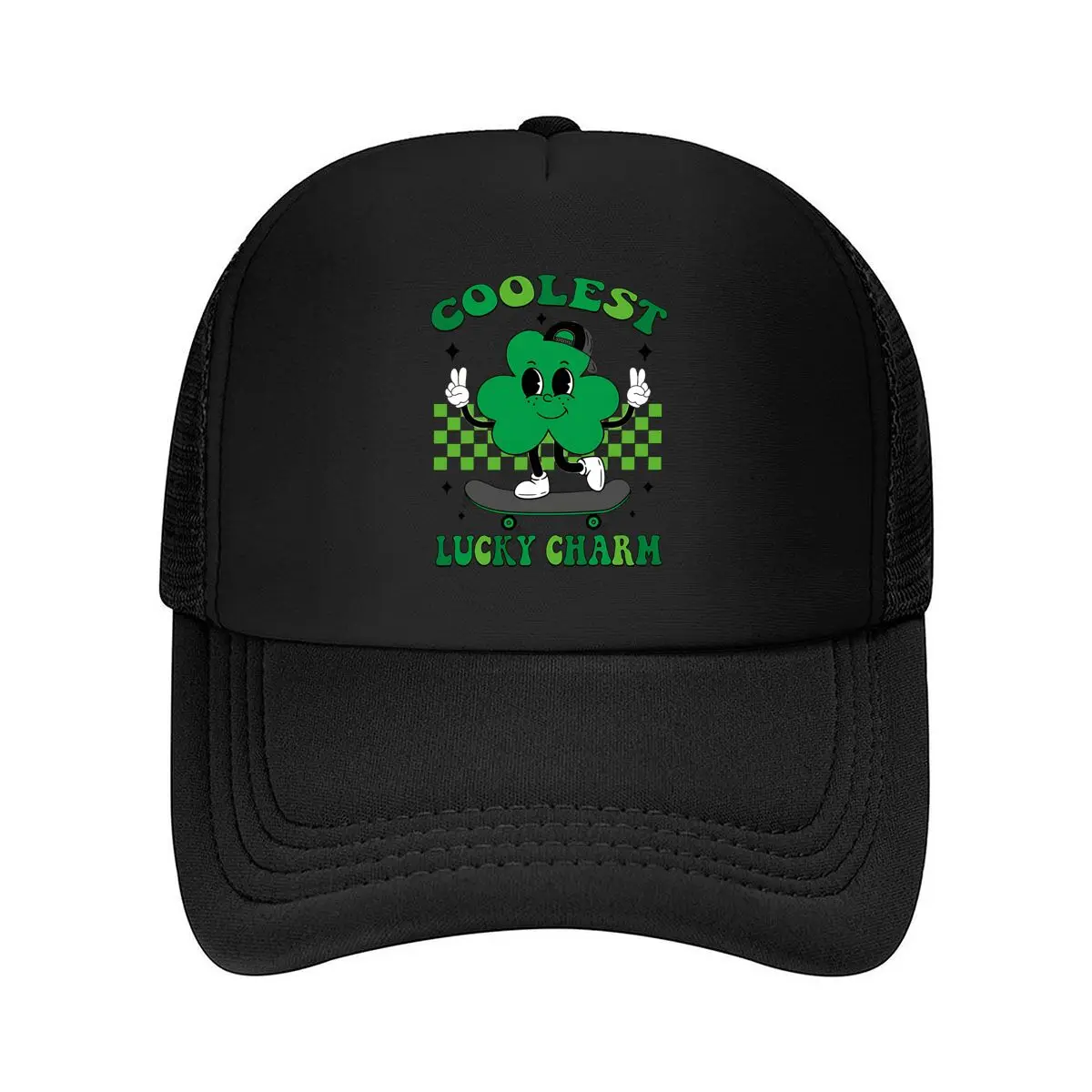 Coolest Clover Skateboard Graphic 2026 Mesh Baseball Cap