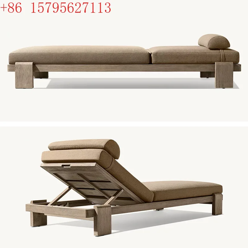 

Открытый Тиковый Лаунж Отель Открытый Пляжный Стул Лаунж Водонепроницаемая Солнцезащитная Вилла