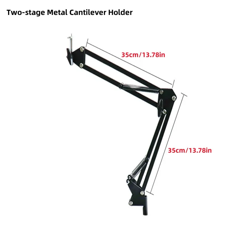 RP02 Foldable Extendable Microphone Stand Bracket Adjustable Suspension Boom Scissor Arm Mic Cantilever Holder Phone Clamp table