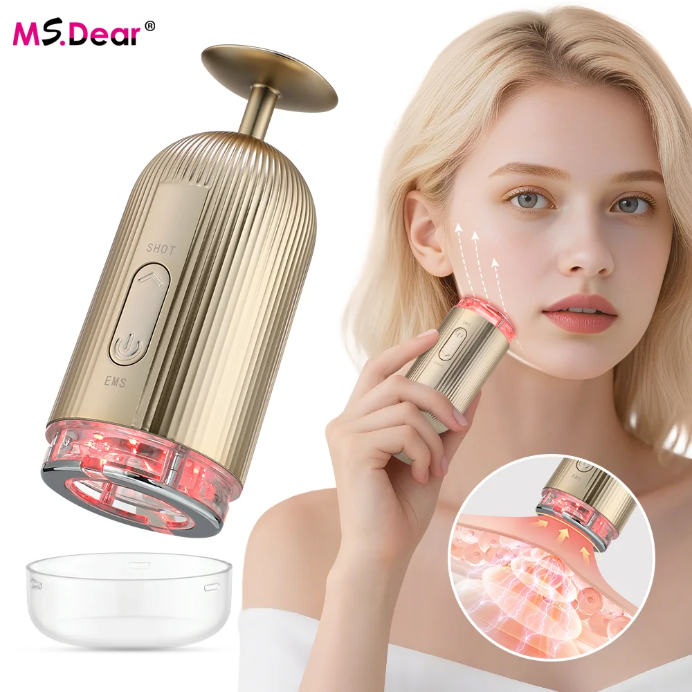 Masseur Facial à microcourant, raffermissement de la peau, 4 couleurs, thérapie à la lumière LED, ventouse, aspiration à pression négative, Machine de beauté du visage