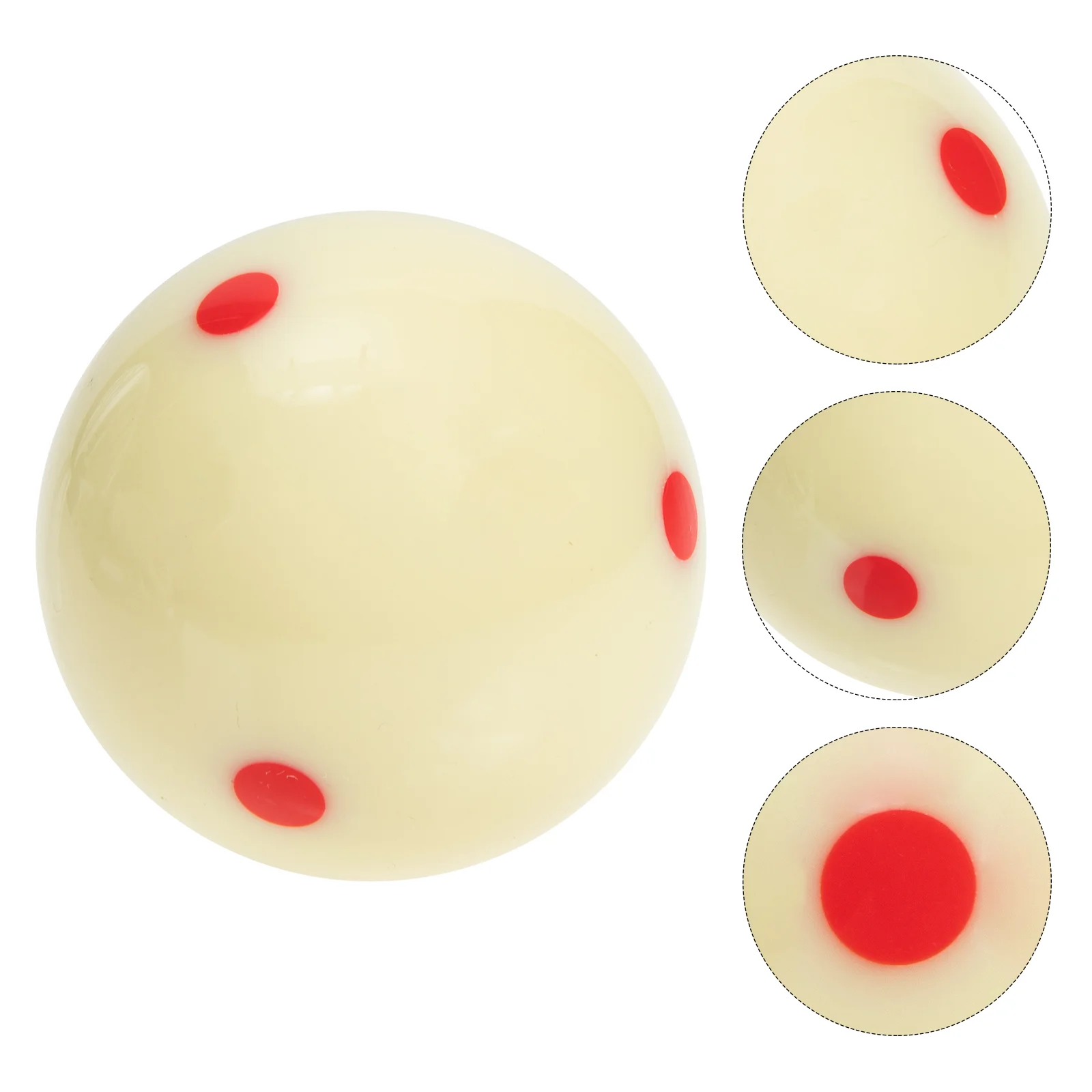 

Billiard White Ball with 6 Dots Regulation Size Cue Practice Training Pool Standard Six Plain for Improve Skills Balls