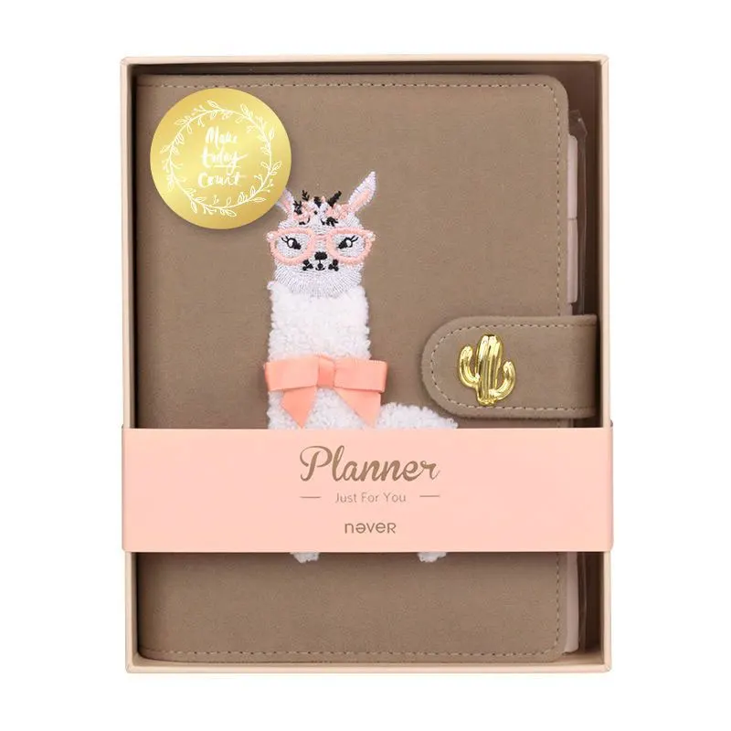 Never Yiwi Cute Alpaca Spiral Planner  A6 Notebook With filler Page Index Bookmark Agenda Organizer Accessories Stationery