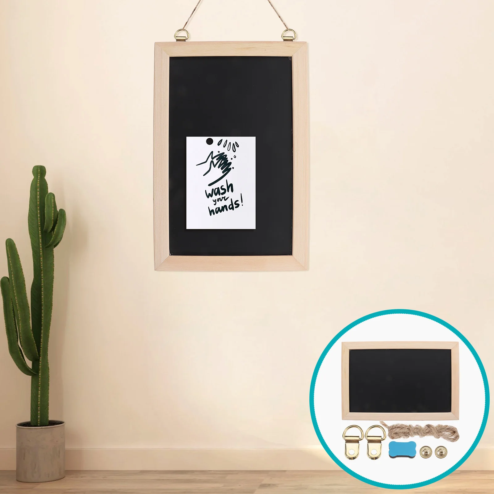 

1 Set Cork Board For Wall Hanging Memo Notice Board Double-Sided Blackboard Writing Surface Wooden Tack Bulletin Boards Decor