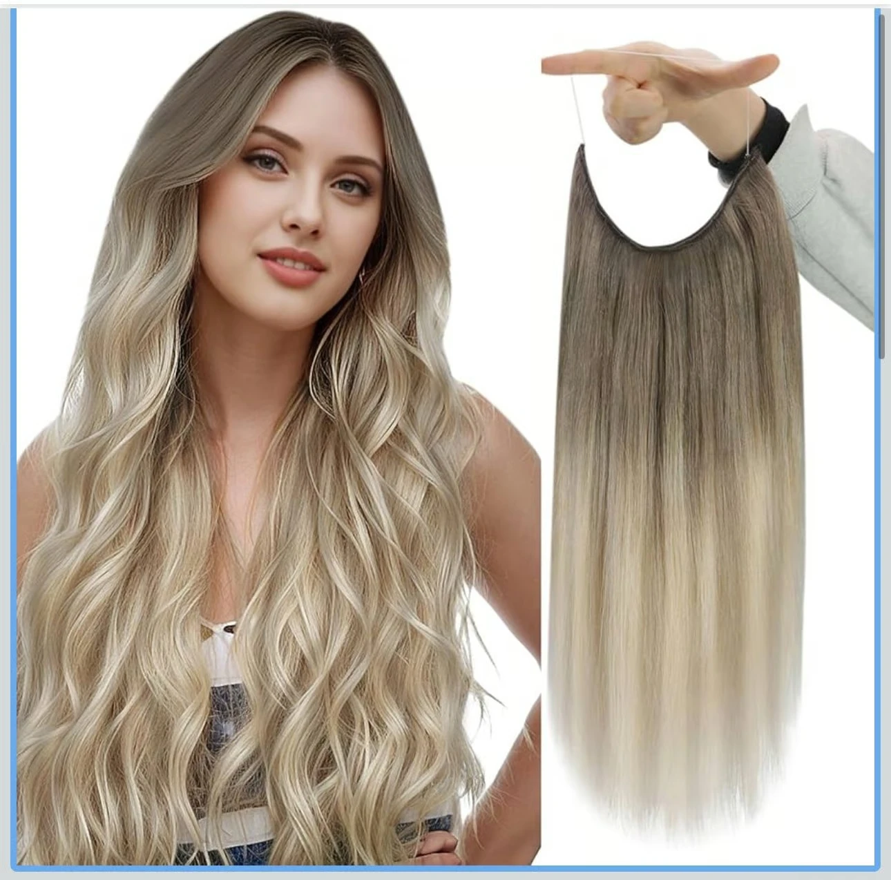 

Цельные наращивания волос из рыбной лески, 100% человеческие волосы | Невидимый уток кожи головы для наращивания, тонкий уток для объема