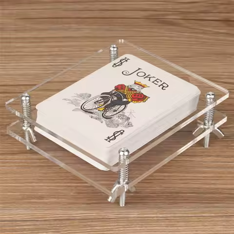 Crystal Card Presser Poker Deck Cards Fix Corrector Magic Tool for Card Restoration Deformation Recovery Magic Tricks Magician
