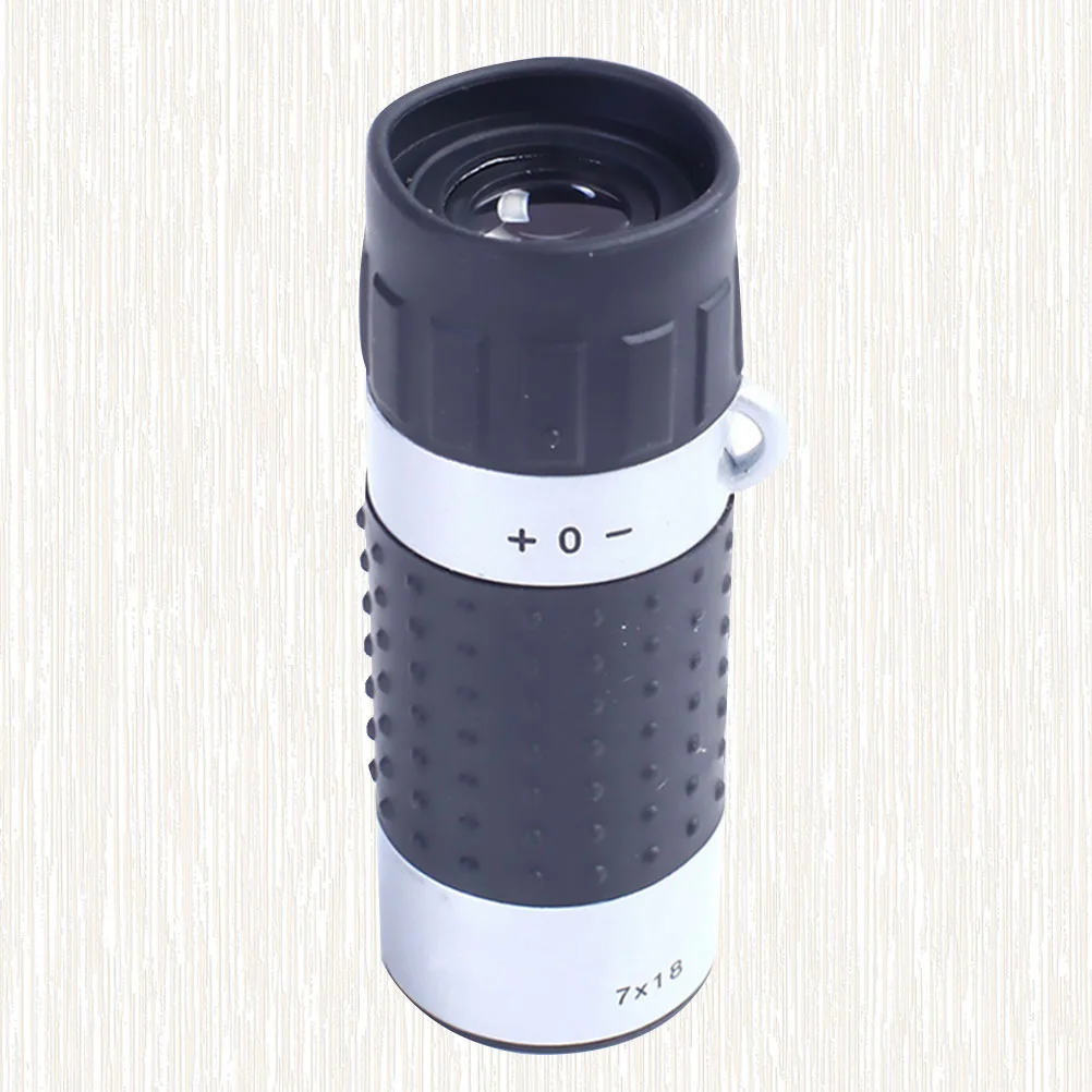 7x18 Practical Single-Tube Telescope Magnification Telescope Black and White (Objective Lens Diameter:18m