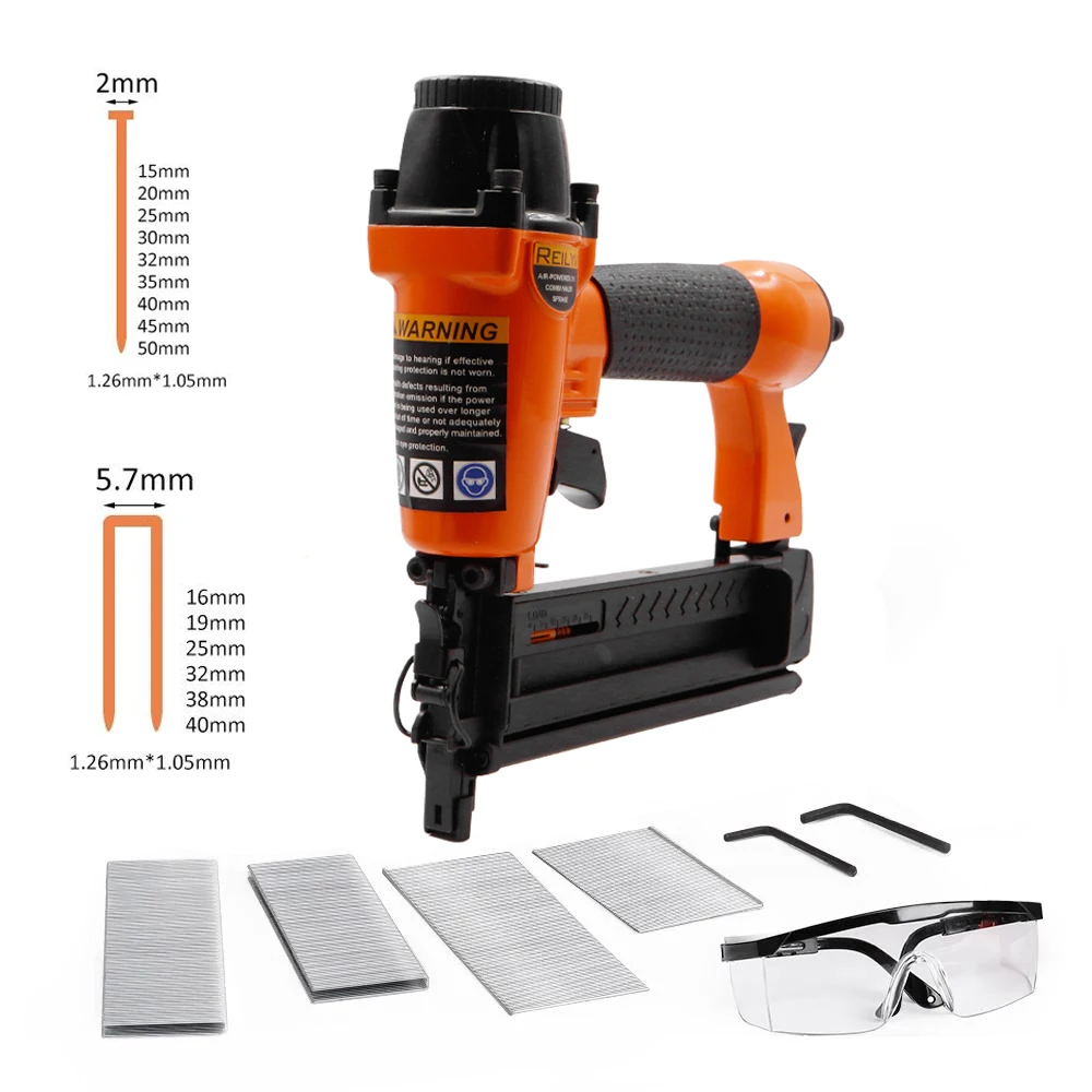 grampeador de estrutura de ar 18ga em pistola pneumatica de unhas 1550 mm grampos para telhado decoracao de moveis estofamento ferramenta para trabalhar madeira 01