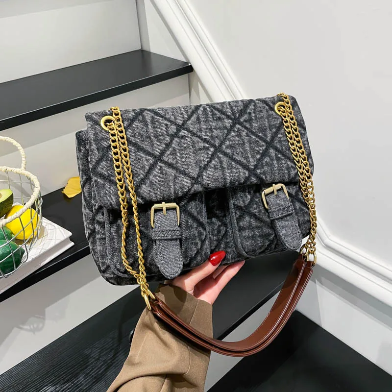 

Зимняя минималистичная сумка через плечо 2025 года, изысканная женская сумка через плечо, шикарная сумка-тоут «день-ночь», универсальная сумка-слинг, текстурированная