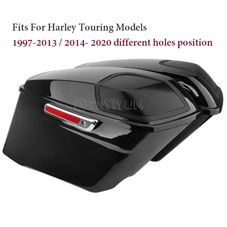 Side Box Case Hard Bag Motorbike Motorcycle Saddle Bags Saddlebags for Harley Softail Touring Road King Street 97-13/14-20