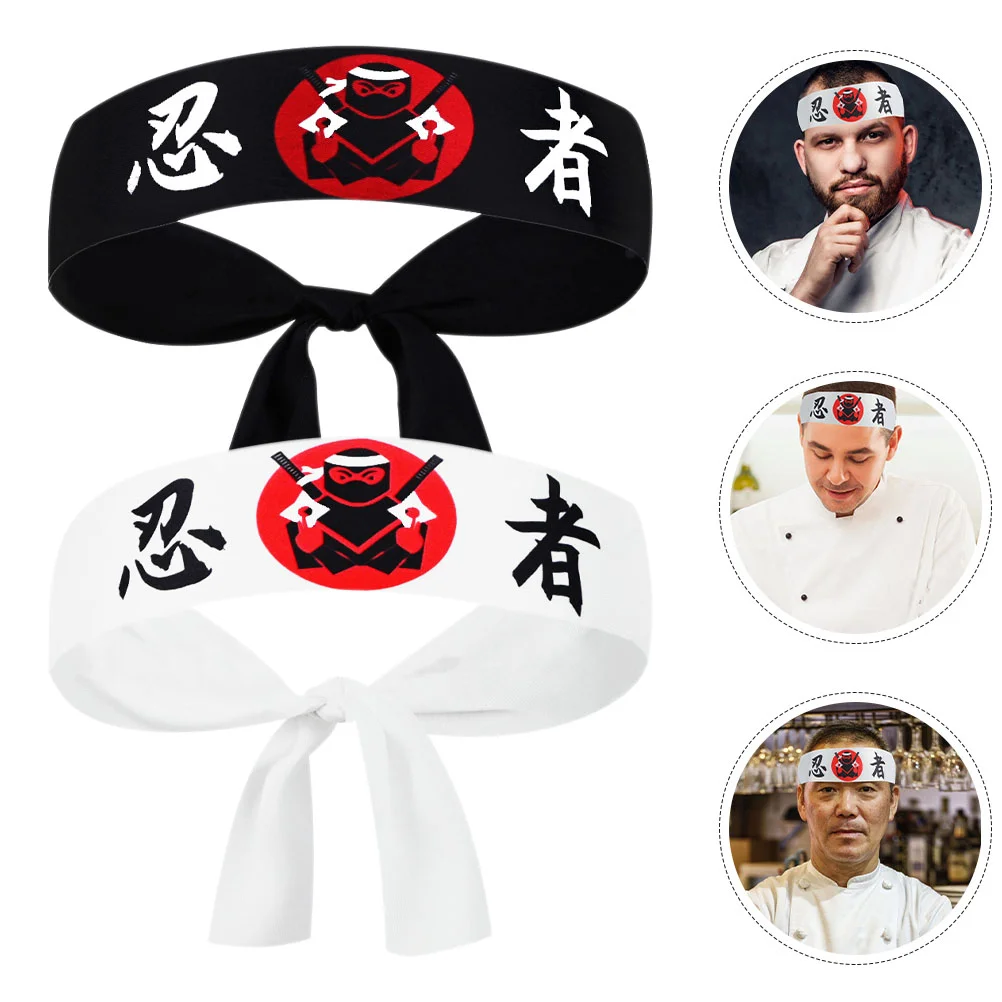 Japanese Headscarf Ninja Karate Headband Sushi Chef Uniform Kids Samurai Costume Headbands Cosplay