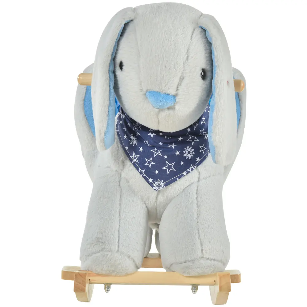 Kinderen Ride-On Hobbelpaard Speelgoed Bunny Rocker met leuke muziek spelen en zachte pluche stof voor kinderen van 18-36 maanden