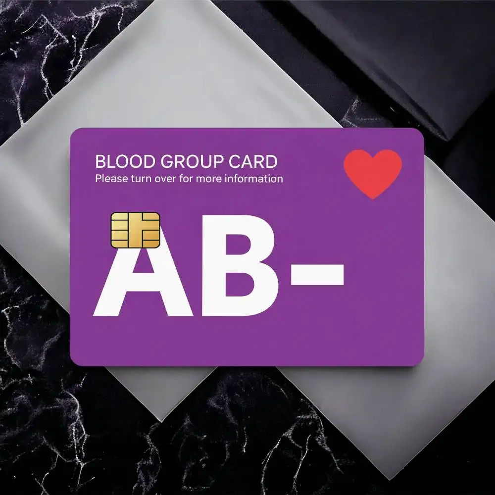 Medical Alert Blood Group Cards Bank Card Sticker Film Tape Skin for Credit Card Debit Card Waterproof Stickers