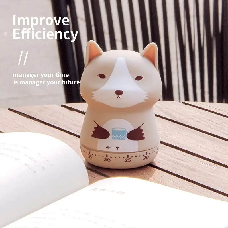 [Cartoon Forest Animal Mechanical Timer 60 Minute Visual Countdown Reminder for Baking Cooking Yoga Time Management]