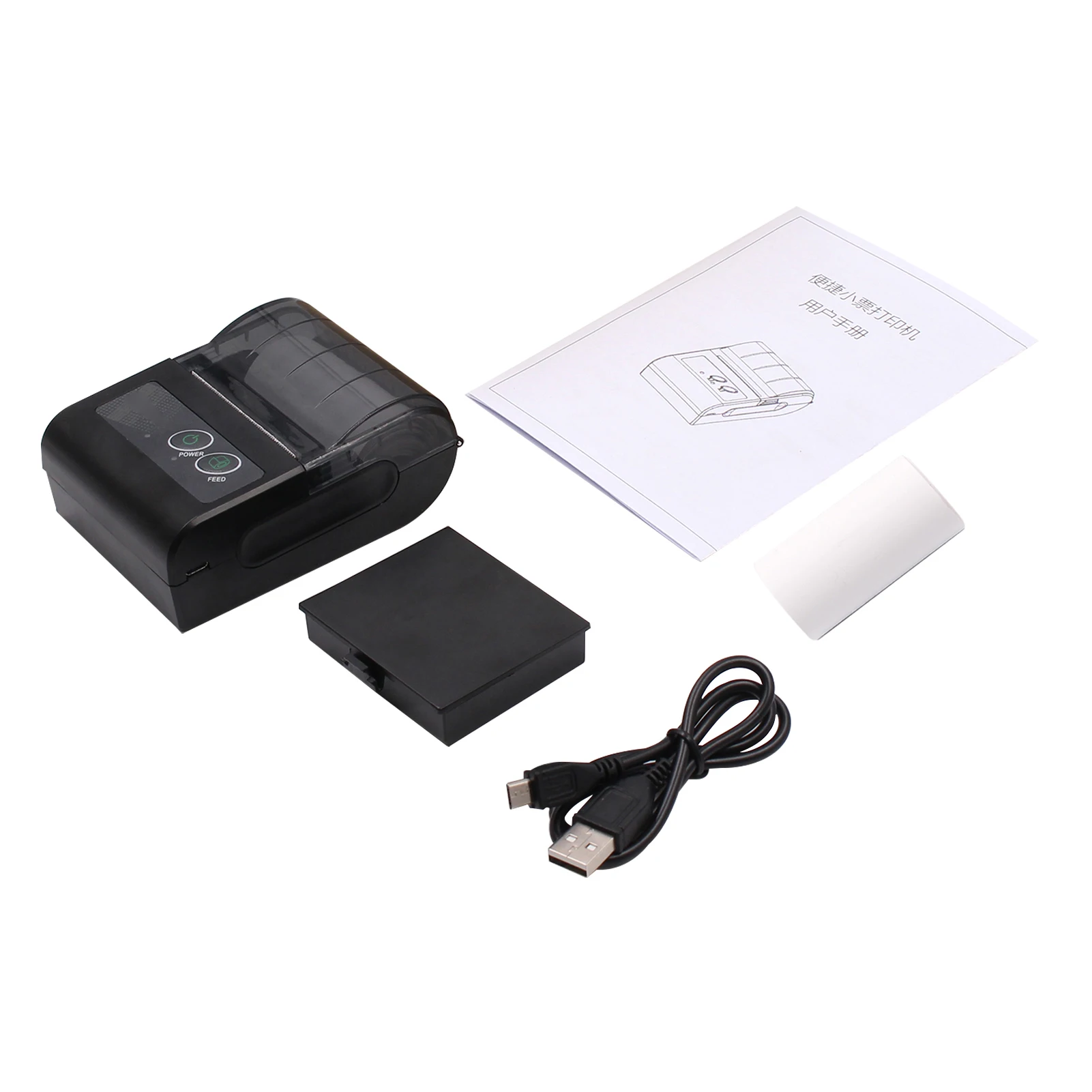Aibecy 58mm Mini Portable Thermal Printer Wireless Lable Receipt Printer USB BT Connection Support ESC/POS  Compatible with