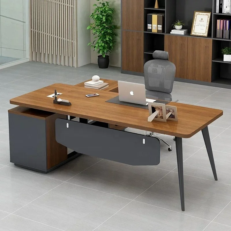 -Modern Design Executive Office Desks With European Style Boss Wooden Office Furniture Made of Melamine Laminated