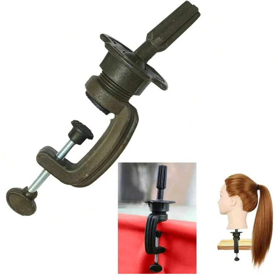 3Pcs Mannequin Head Stand Black Mini Wig Head Stand Table Clamp Adjustable Training Mannequin Head Holder Hair Accessory Tools