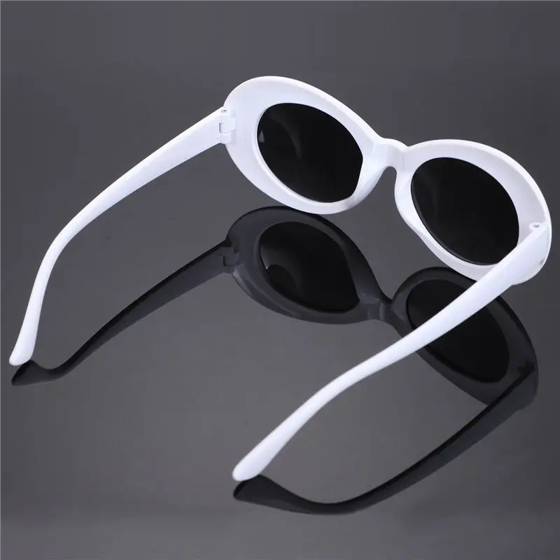 TEXU 3X خمر البيضاوي النظارات الشمسية النساء الرجعية مكبرة رجل الموضة الإناث الذكور Eyewearuv400 الشمس الزجاج الأبيض S17022 #6