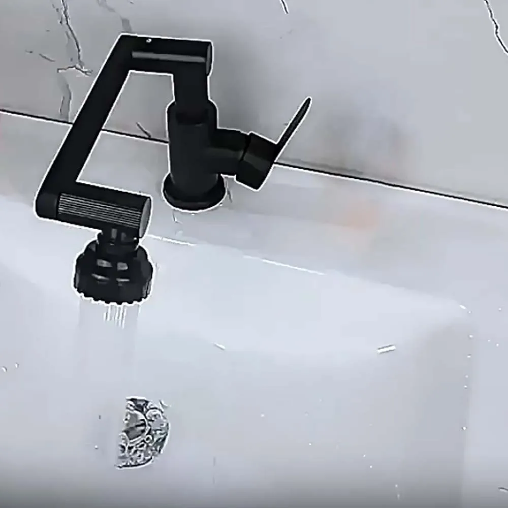 Universal Robotic Arm Faucet Adjustable Water-Saving Dual Mode Faucet Plastic Baked Paint 360°Rotating Bibcock Kitchen Sink