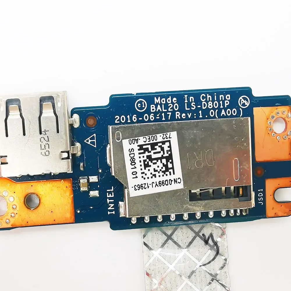 Voor Dell Inspiron 15 5565 5567 5767 5768 laptop USB Jack board kaartlezer BAL 20 LS-D801P