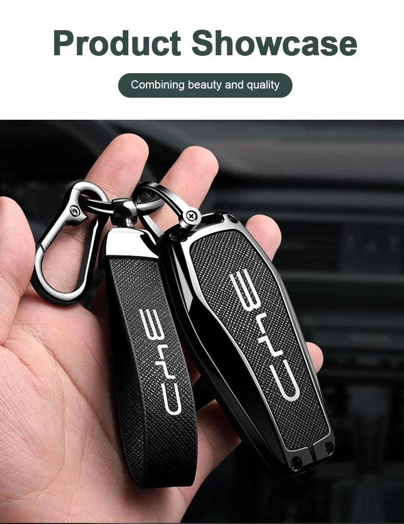 Autoschlüsselhülle für BYD Song Plus Pro gm-i 2022 2025 2026 Schlüsselanhänger Fernbedienung Schutzhülle Tasche Gehäuse Ringhalter – Detail 10