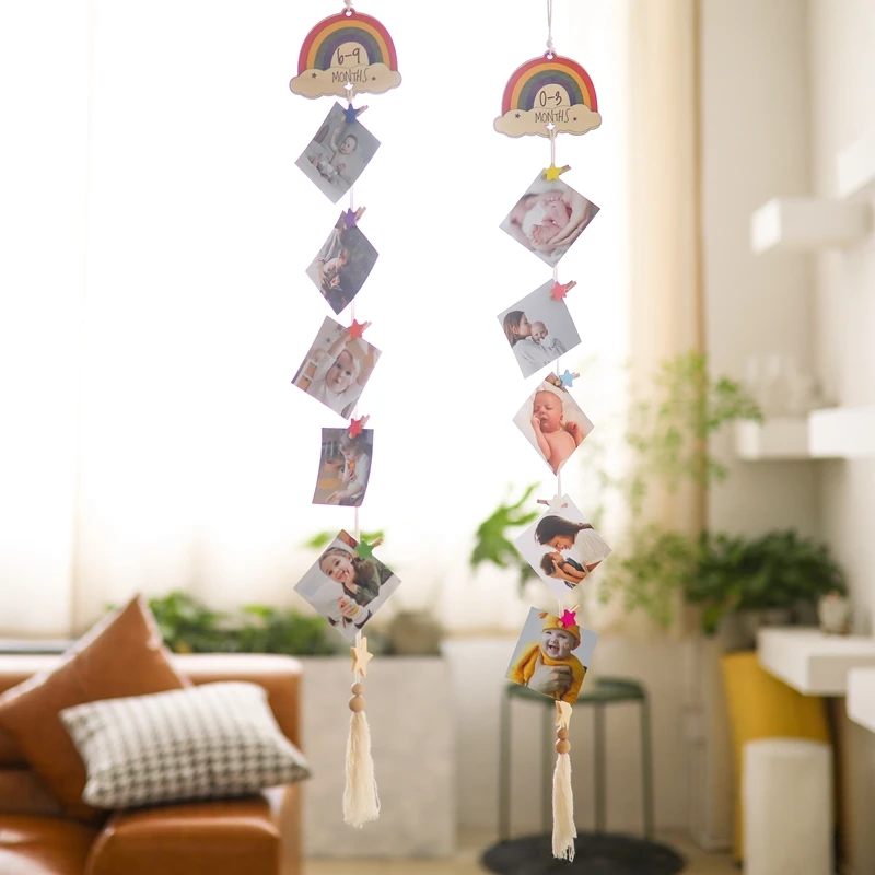 

Newborn Memorial 0-12 Months Pictures Photo Baby Keepsake Frame Souvenirs Kids Growing Memory Gifts Photo Pendant DIY Home Decor