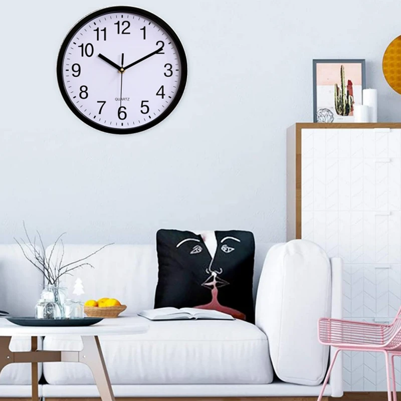 

1 Packs Non-Ticking Silent Wall Clocks 10 Inch Classic Quartz Decor Clock Easy To Read For Room/Home/Kitchen/Bedroom