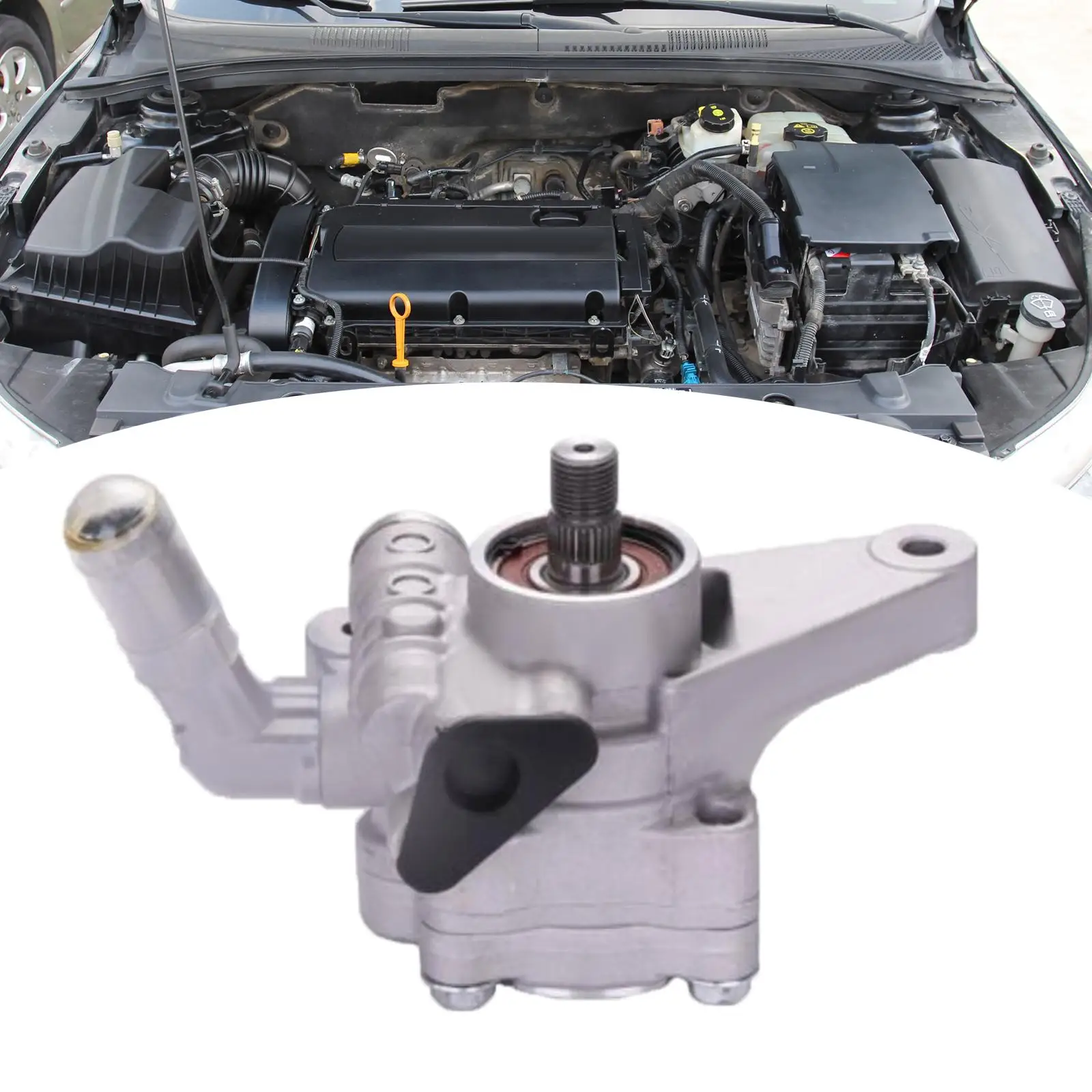 Power Steering Pump Hydraulic Accessory Gray Metal Aftermarket Solution for Honda Accord 1998-2002 V6 Gas Engine