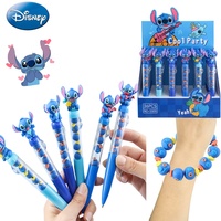 1/3/6/12/36pcs Disney Stitch Gel Pen Lilo & Stitch Brochette Le 0.5mm Black Press Sign Pen Student Stationery Wholesale Gifts
