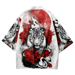 White Tiger 3D Printed Japanese Kimono Kids Fashion Japan Anime Cosplay Cardigan Yukata Summer Beach Men Women Traditional Haori