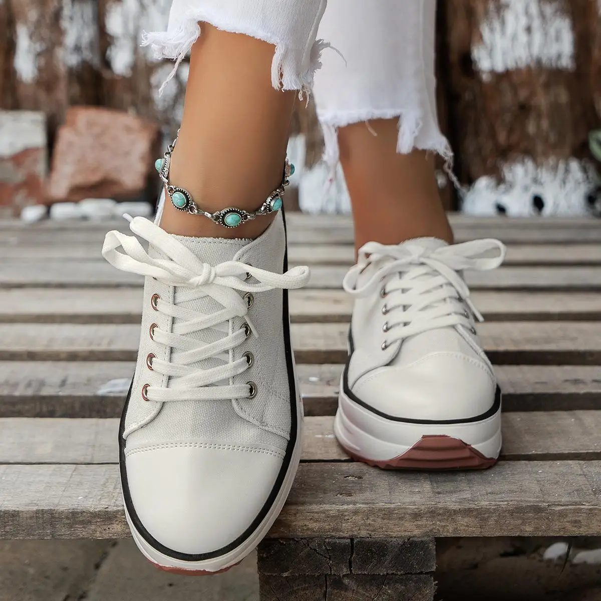 

Повседневная женская парусиновая одежда с низким берцем, удобная дышащая модная обувь без шнуровки с круглым носком на плоской подошве, прочная для повседневной носки